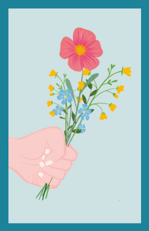 Minicard - Toni Starck - Hand with flowers Minicard - Toni Starck - Hand with flowers