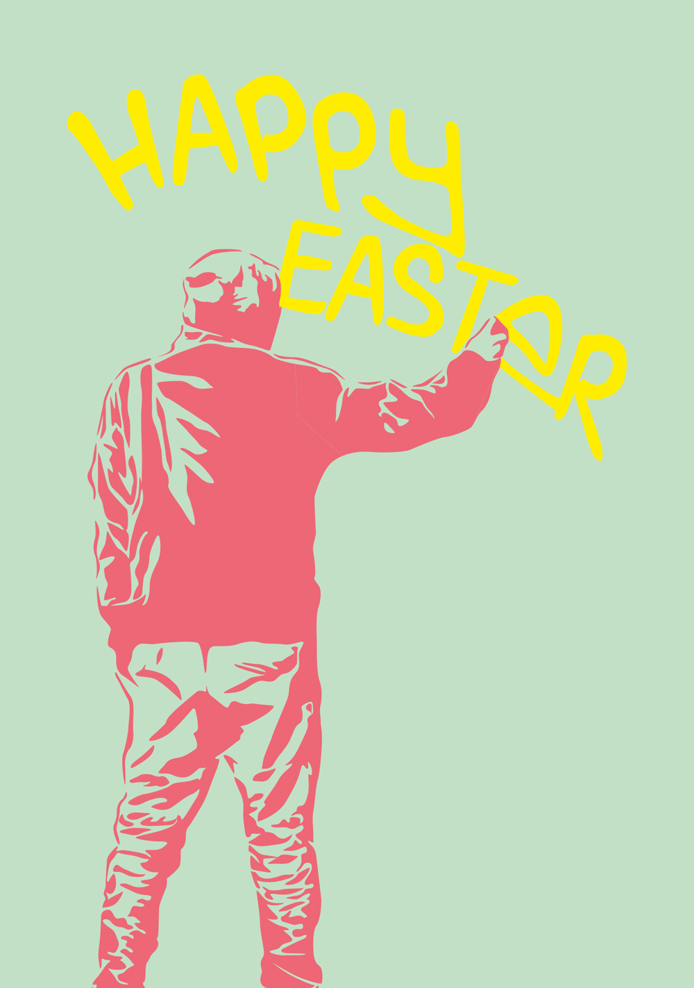 Postkarte - Museum Art - Happy Easter Graffiti