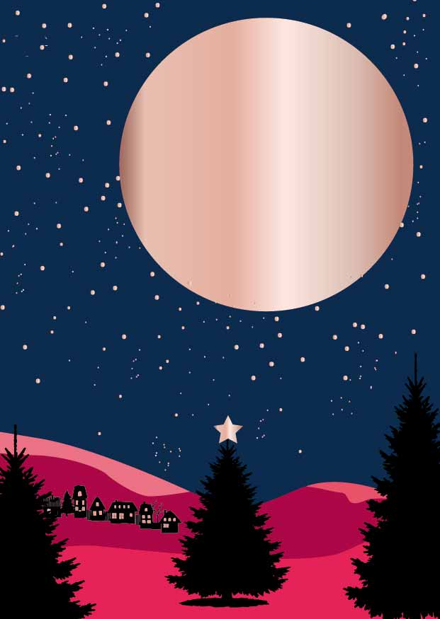 Postkarte - Toni Starck - Pink Forest Night