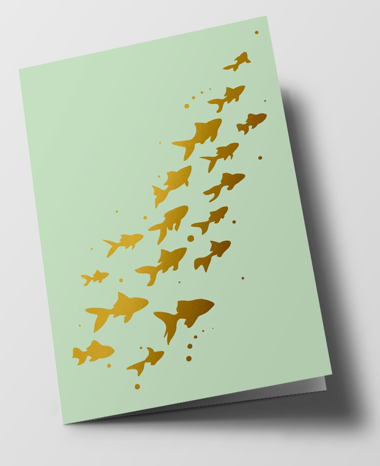 Klappkarte C6 - pure - Fische