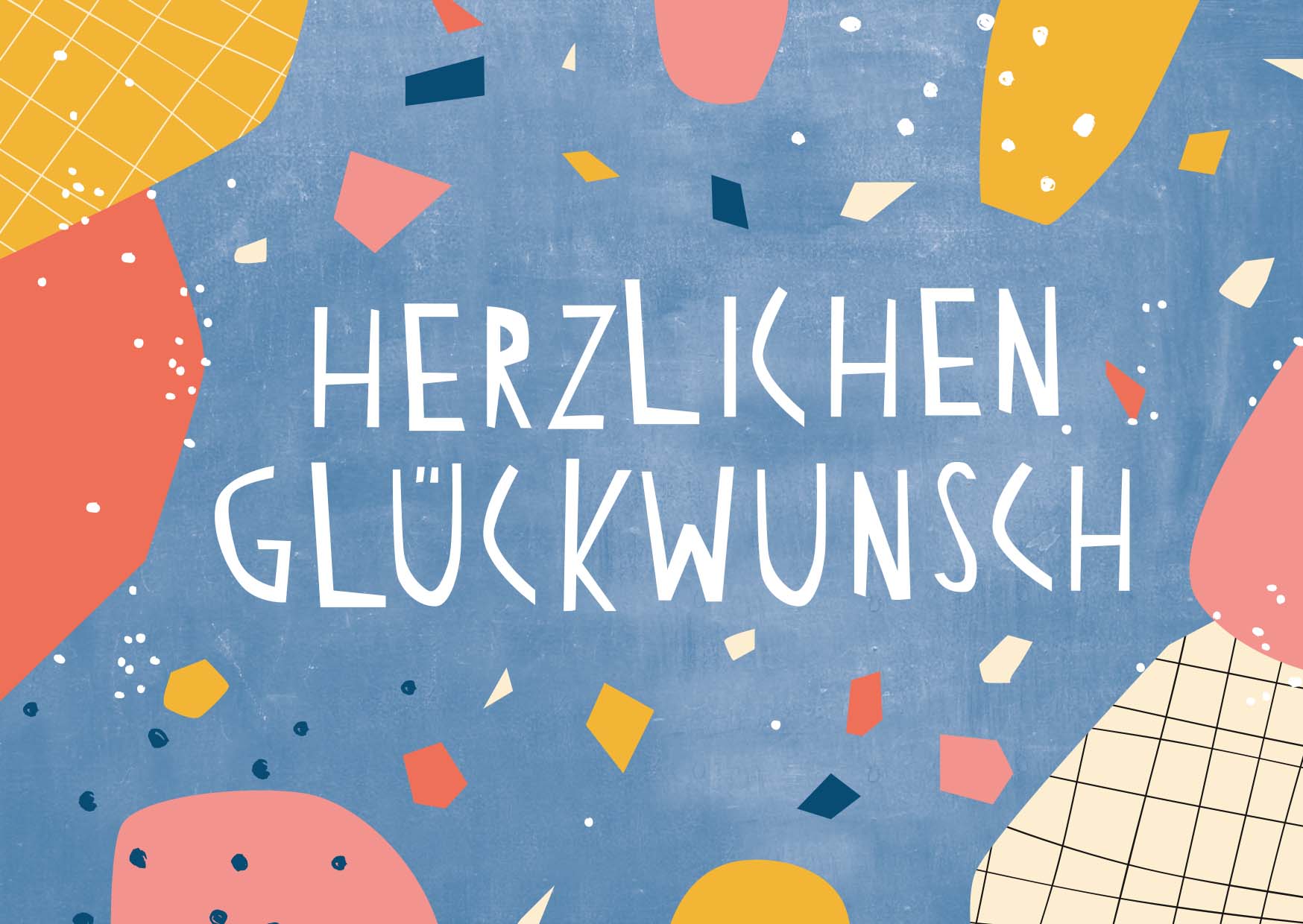 Postkarte - Designfräulein - Herzlichen Glückwunsch