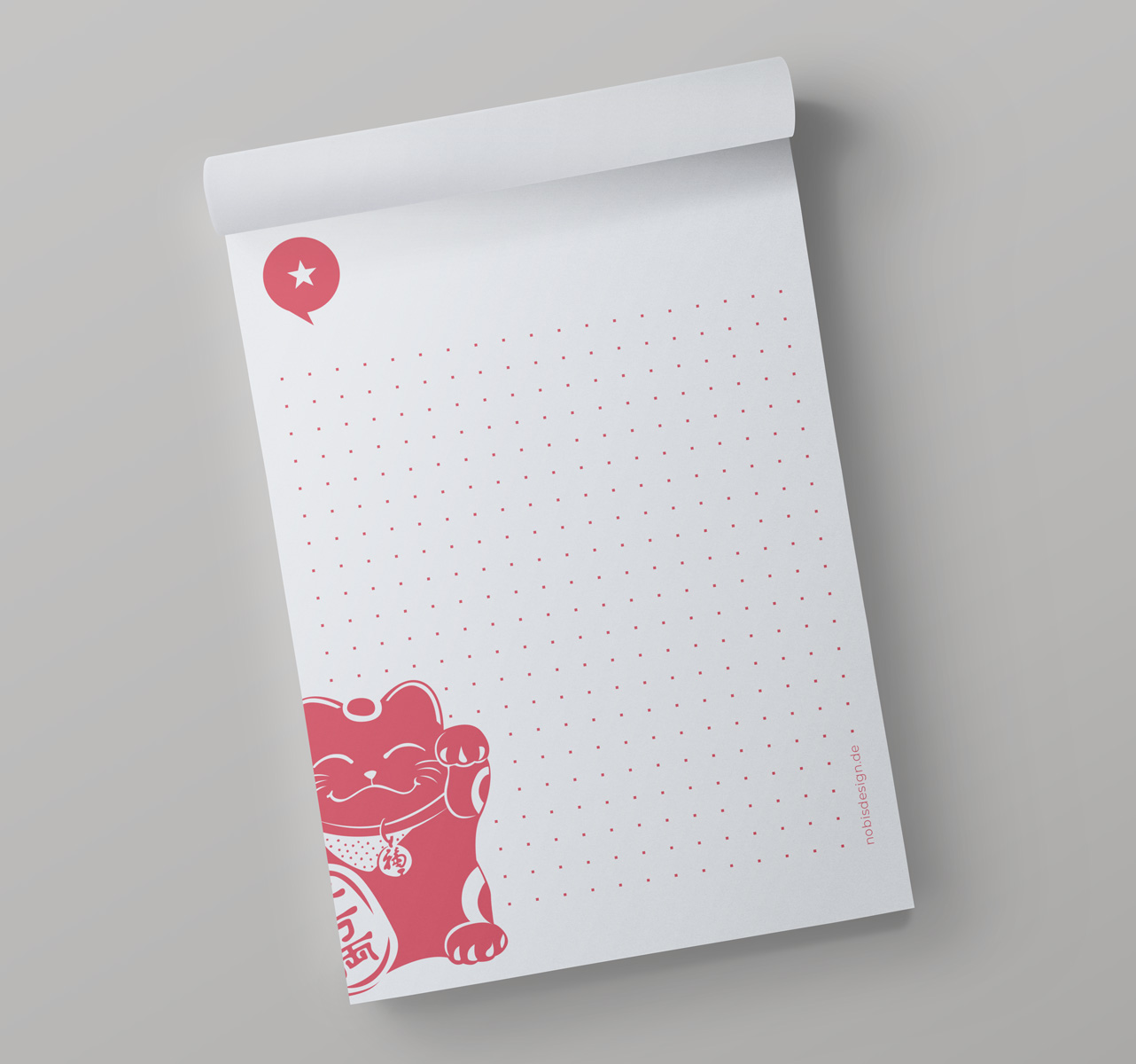 Block A6 - neonstyle - WavingCat small Block A6 - neonstyle - WavingCat small