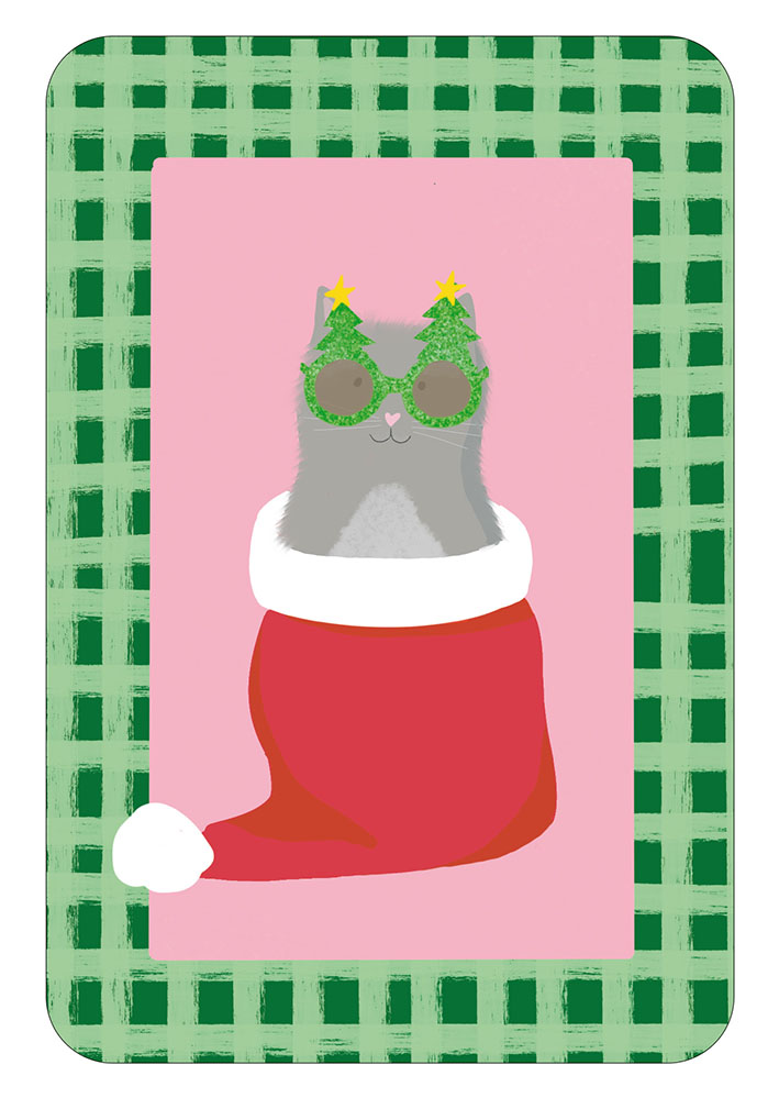 Postkarte - Toni Starck - Lollipop - Santas Cat