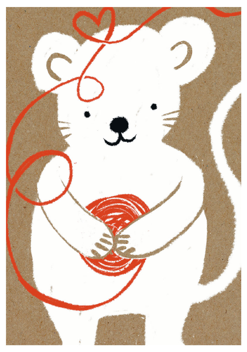 Postkarte - schönegrüsse - Zirkus - Wollen Maus