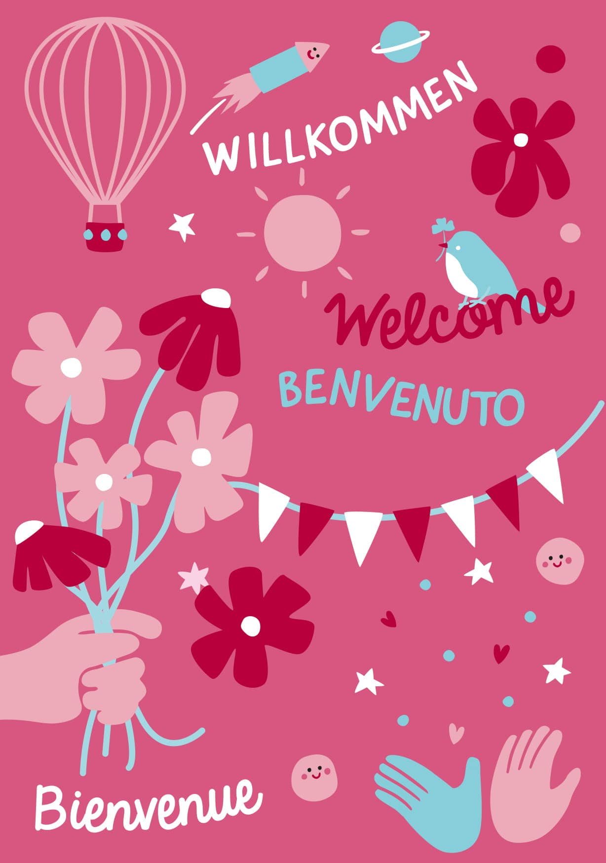 Postkarte - poppins - welcome