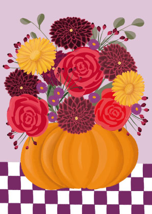 Postkarte - Toni Starck Vanilla - Pumpkin Flowers