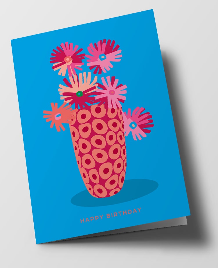 Klappkarte C6 - boho - Coral Pop