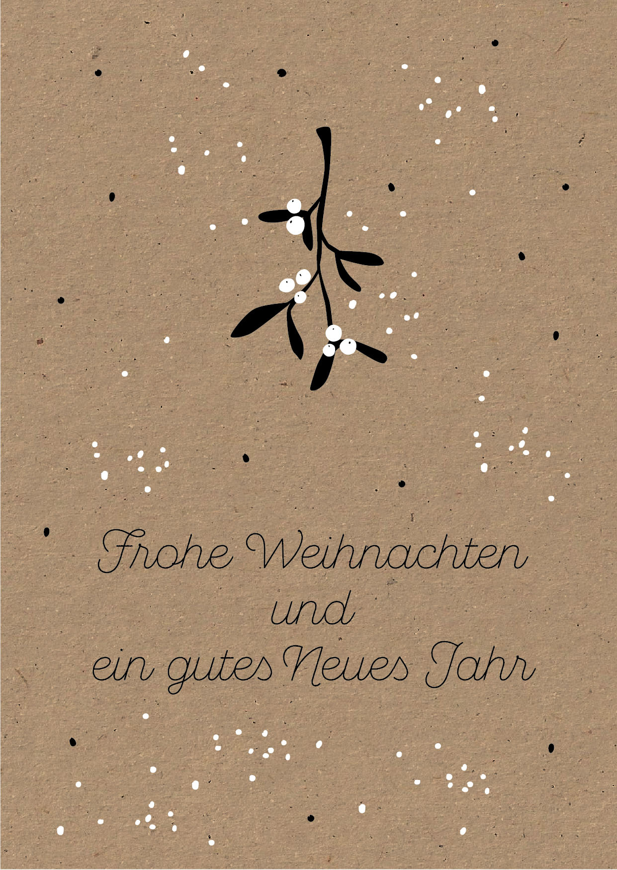 Postkarte - Designfräulein - Frohe Weihnachten Mistelzweig