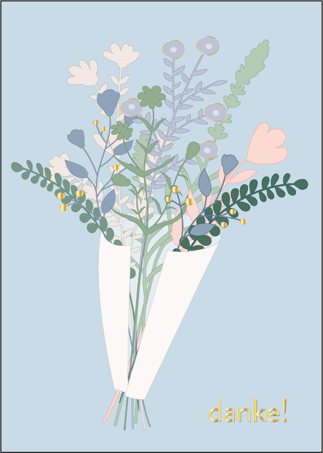 *PK - Toni Starck - danke! blumen blau