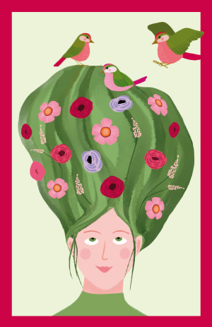 Minicard - Toni Starck - Green hair lady Minicard - Toni Starck - Green hair lady