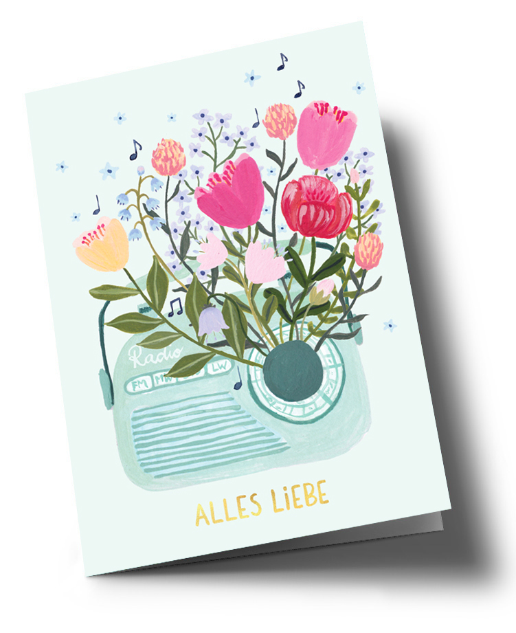 Klappkarte C6 - Anke Rega - Flower Radio