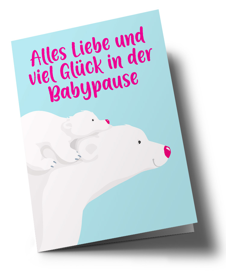 Klappkarte A5 - Lucky Cards - Viel Glück in der Babypause