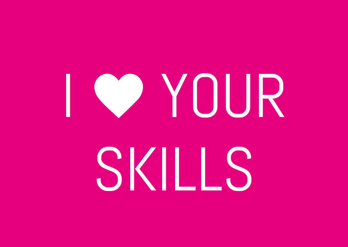 Postkarte - Wortsinn - I love your skills
