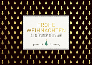 Postkarte - La Card - Bäumchen auf schwarz