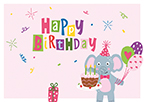 Klappkarte C6 - La Card - Birthday Elefant