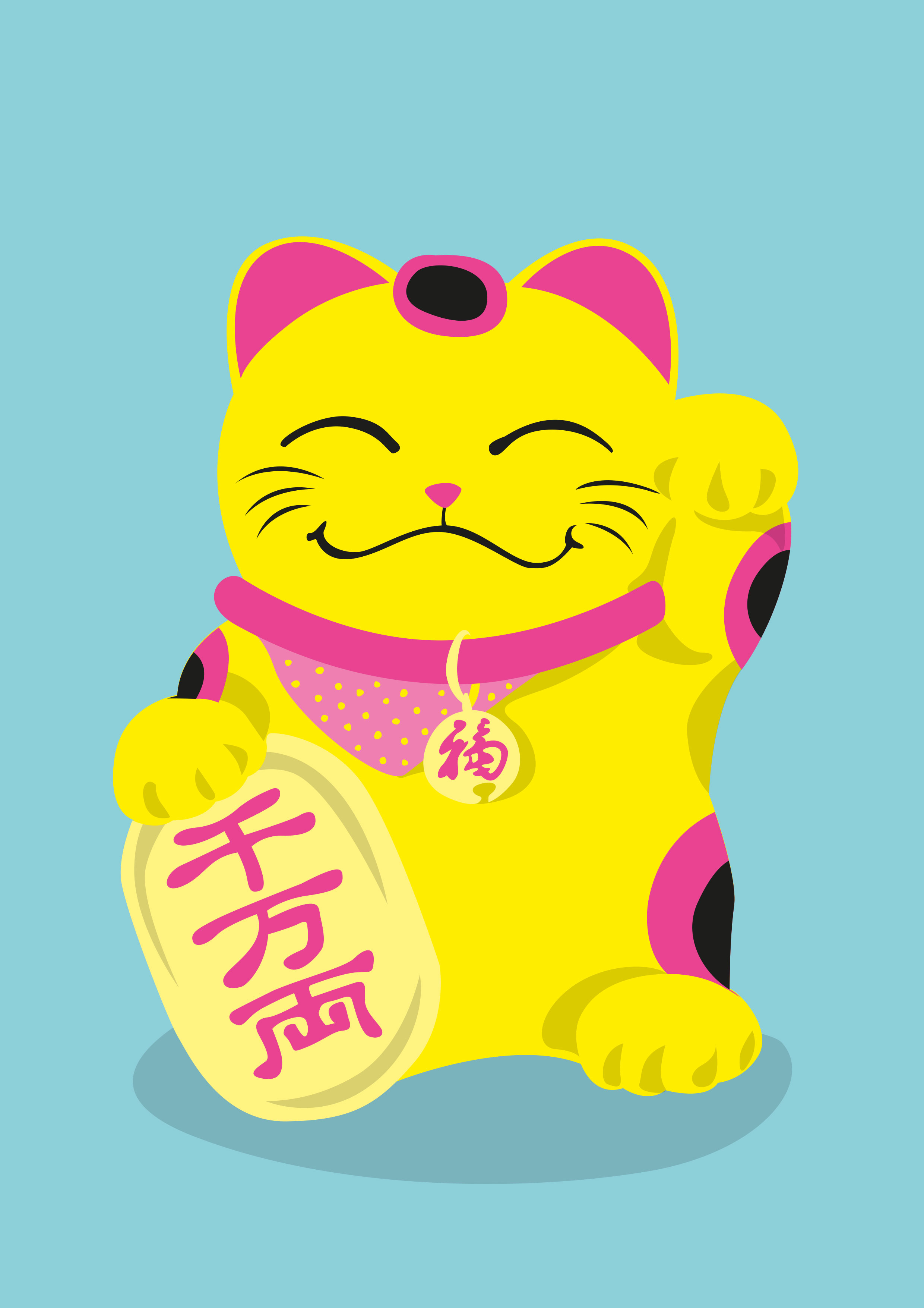 Artprint A3 - Waving Cat