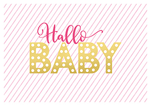 Klappkarte C6 - La Card - Hallo Baby, pink Klappkarte C6 - La Card - Hallo Baby, pink
