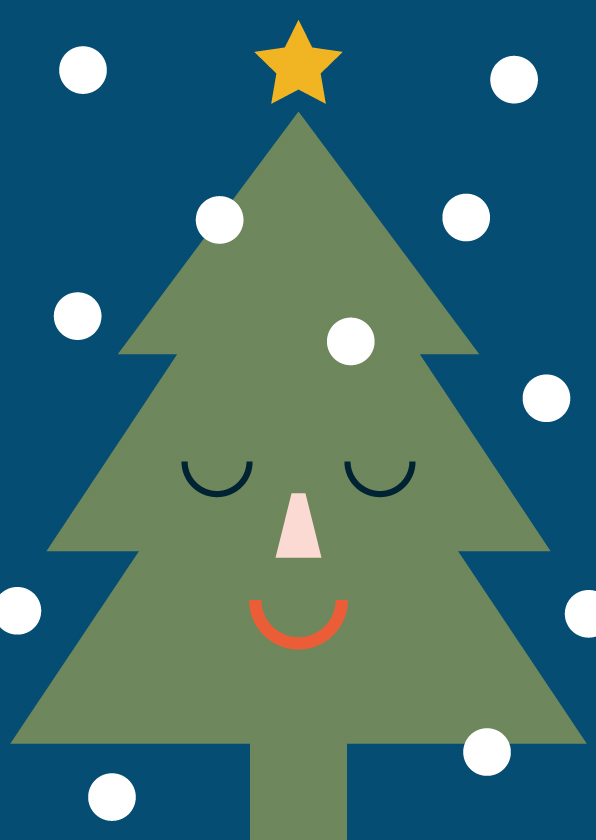 Postkarte - Designfräulein - Funny Faces - Tannenbaum