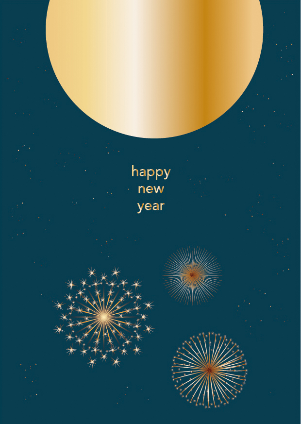 Postkarte - Toni Starck - firework, happy new year