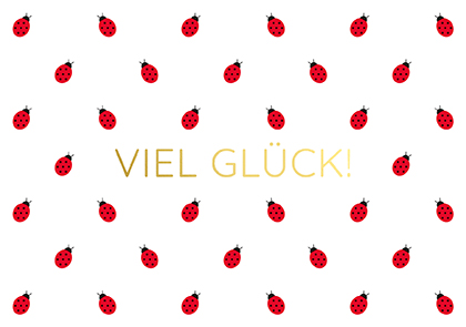 Postkarte - La Card - Viel Glück, Marienkäfer Postkarte - La Card - Viel Glück, Marienkäfer