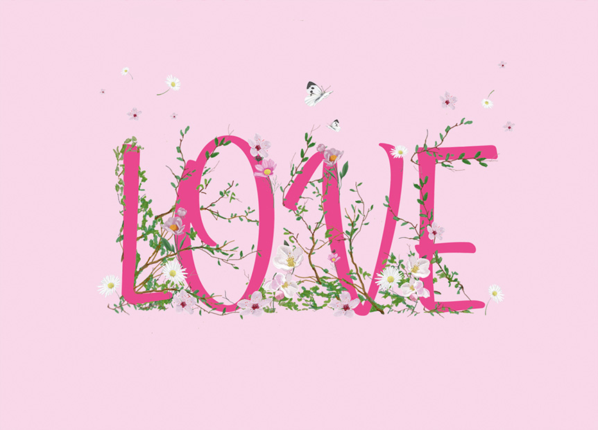 Postkarte - m-illu - Love Flower