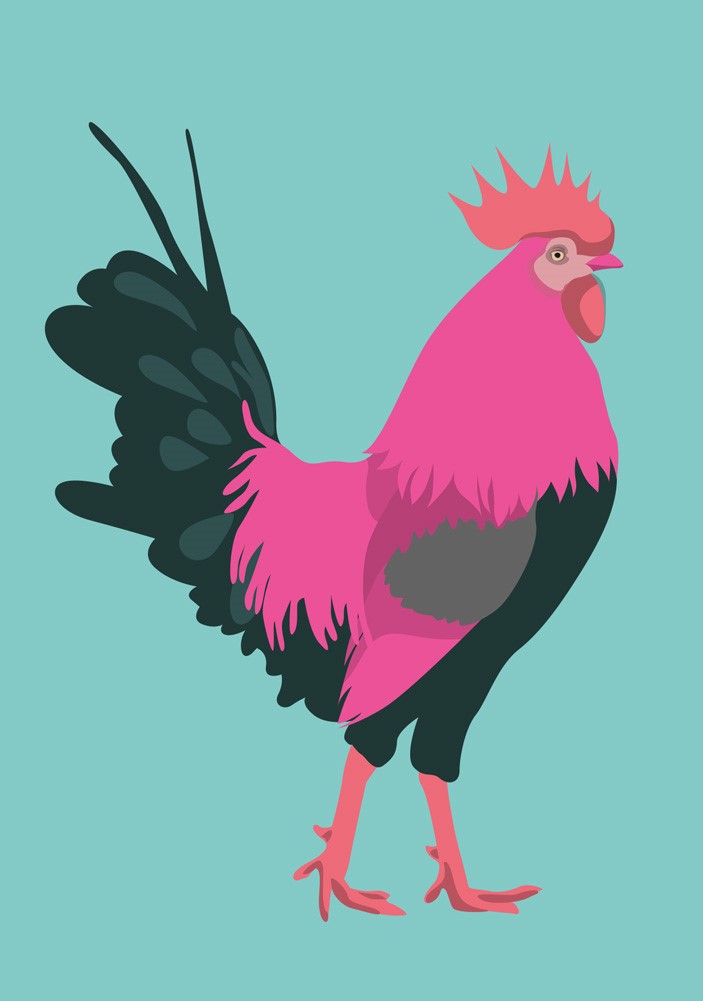 Postkarte - luminous - Cock
