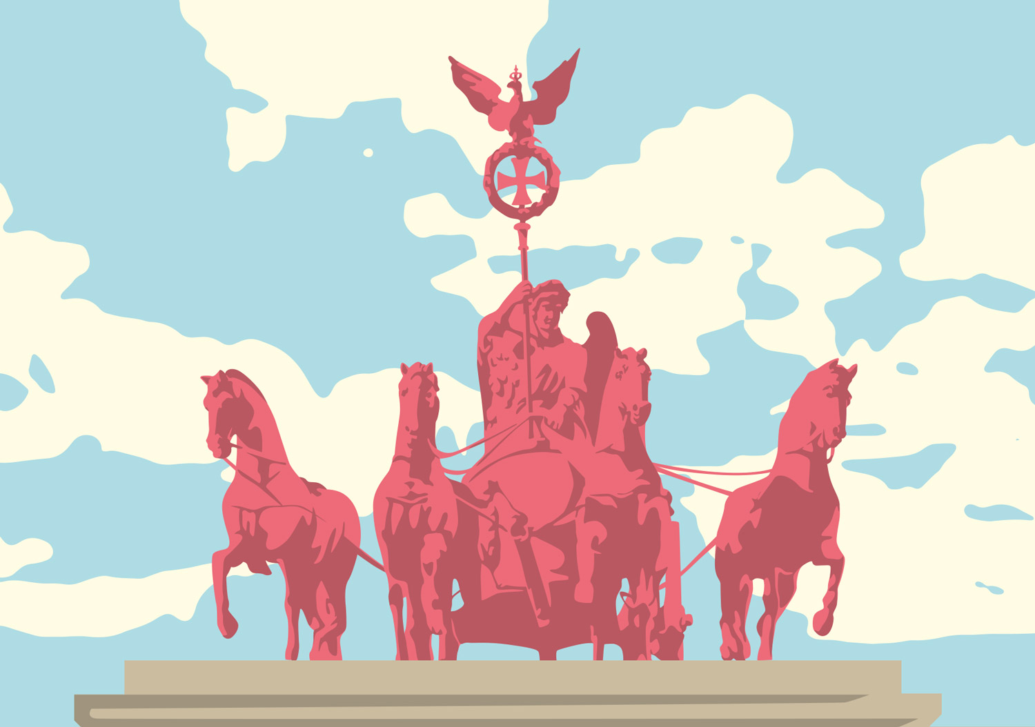 Postkarte - Bon Voyage - Quadriga auf dem Brandenburger Tor, Berlin Postkarte - Bon Voyage - Quadriga auf dem Brandenburger Tor, Berlin