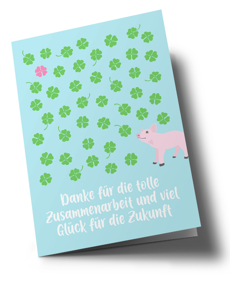 *DK A5 - Lucky Cards -Viel Glück - Schwein *DK A5 - Lucky Cards -Viel Glück - Schwein
