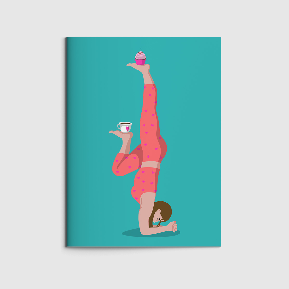 Notizheft A6 - neonstyle - Yoga with coffee