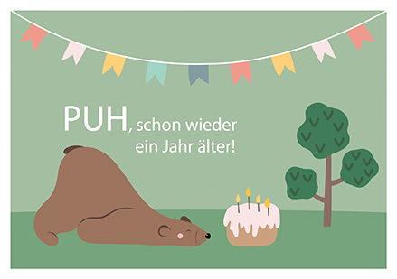 Klappkarte - La Card - Bär Kuchen