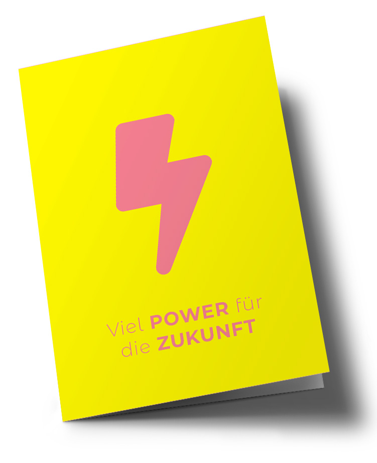 Klappkarte C6 - typestyle - Yellow Power