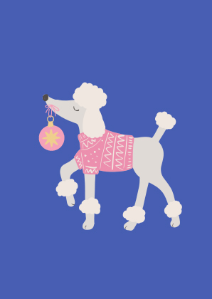 Postkarte - andrea liesert - xmas pudel Postkarte - andrea liesert - xmas pudel