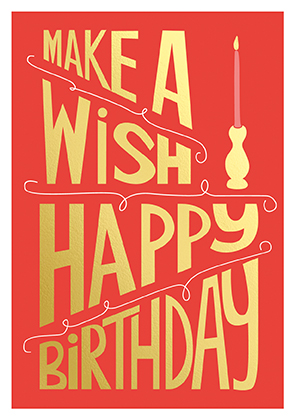 Postkarte - La Card - Make a wish, red