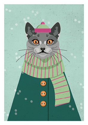 Postkarte - Daria Ivanova - Russianblue Cat