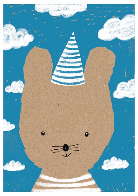 Postkarte - schönegrüsse - Bär mit Hut