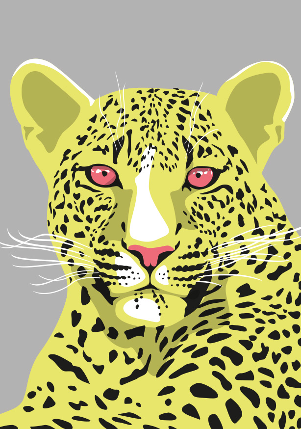 Postkarte - luminous - Leopard