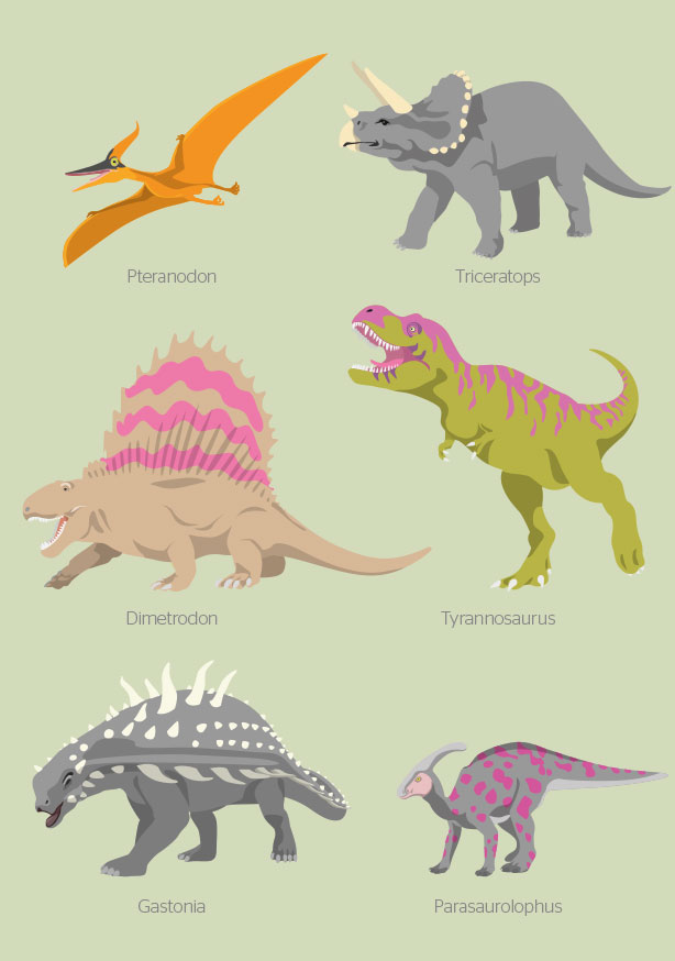 Postkarte - best friends - Dinosaurier