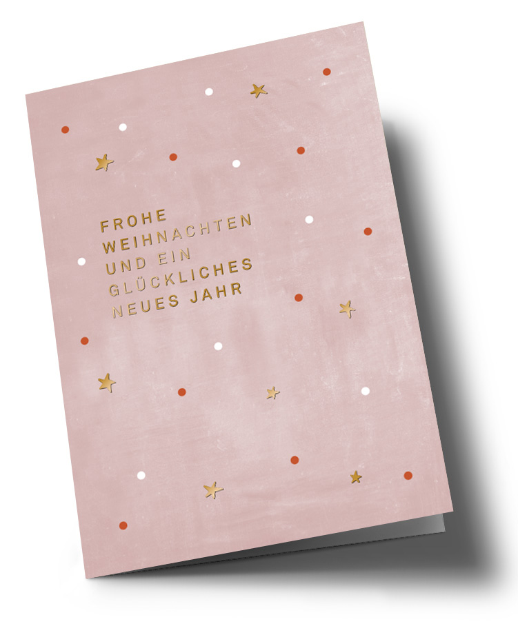 Klappkarte - Designfräulein - Xmas Sterrne rosa