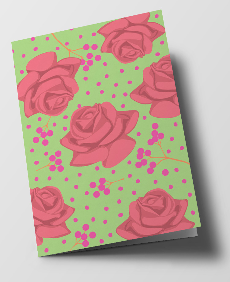 Klappkarte C6 - Happiness - Orange Roses Klappkarte C6 - Happiness - Orange Roses