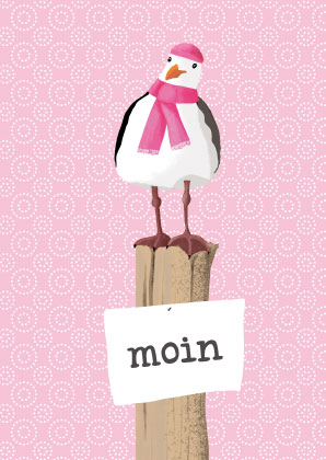 Postkarte - Toni Starck - Möwe Moin Postkarte - Toni Starck - Möwe Moin