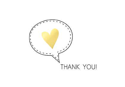 Postkarte - La Card - Thank you, Sprechblase
