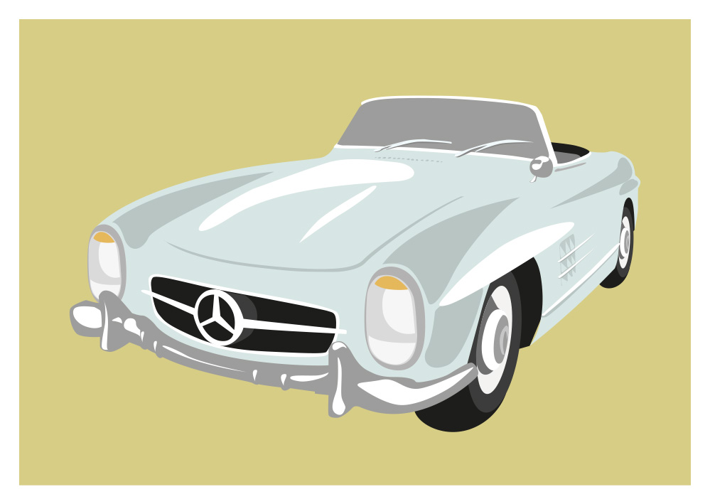 Postkarte - Mercedes 1960