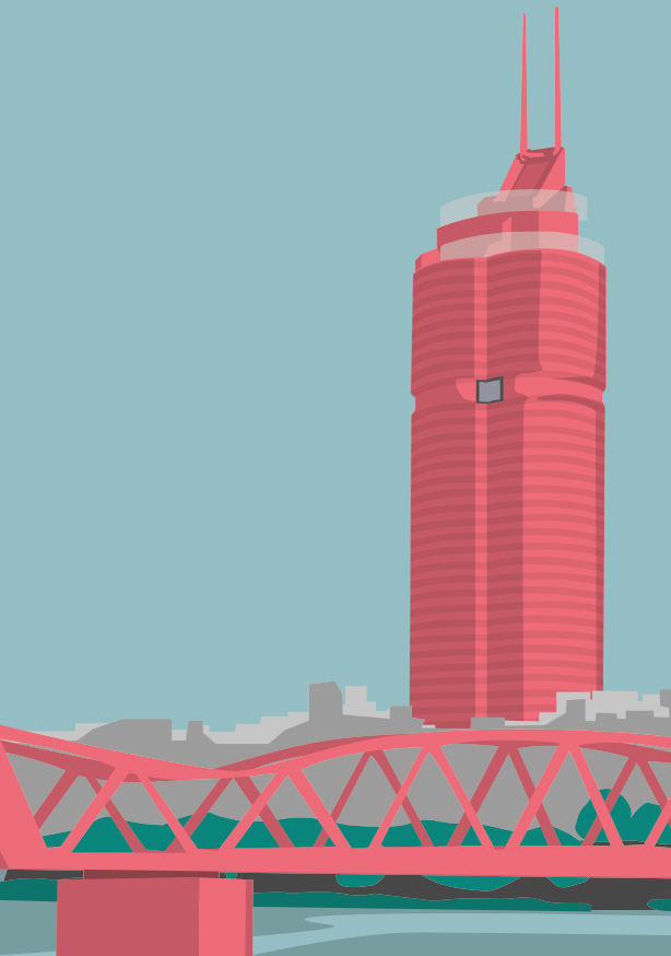 Postkarte -Bon Voyage- Millennium Tower, Wien Postkarte -Bon Voyage- Millennium Tower, Wien