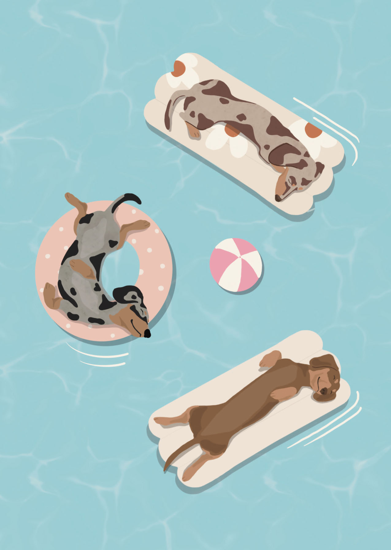 Postkarte - Alfie's Greetings - Swimming Pool