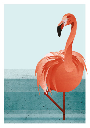 Postkarte - Daria Ivanovna - Flamingo