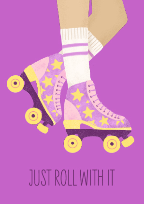 Postkarte - andrea liesert - just roll with it