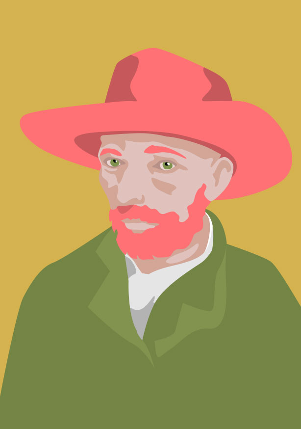 Postkarte - Museum Art - Selfportrait 1887, van Gogh Postkarte - Museum Art - Selfportrait 1887, van Gogh