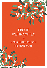 Klappkarte - La Card - Mistelzweige, orange