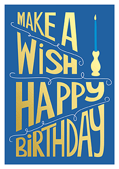 Postkarte - La Card - Make a wish, blue