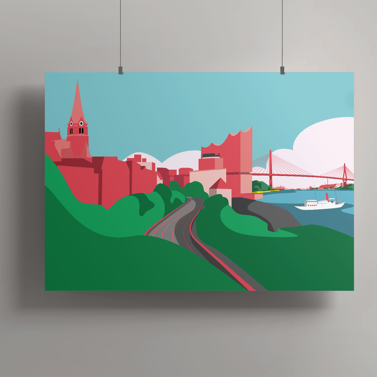 Artprint A4 - Skyline Hamburg